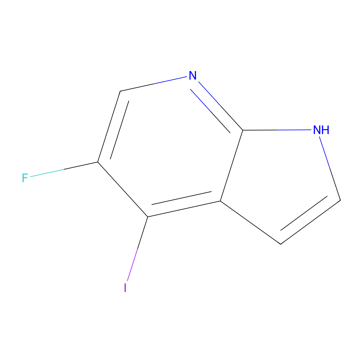 5-Fluoro-4-iodo-1H-pyrrolo[2,3-b]pyridine molecular structure, CAS 1015610-23-7