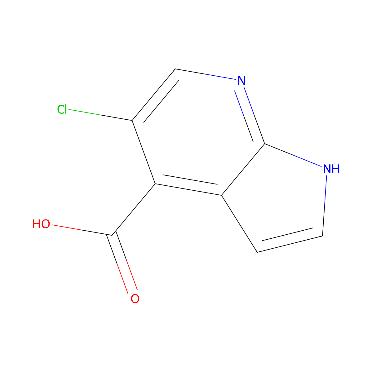 5-Chloro-1H-pyrrolo[2,3-b]pyridine-4-carboxylic acid molecular structure, CAS 1015610-55-5