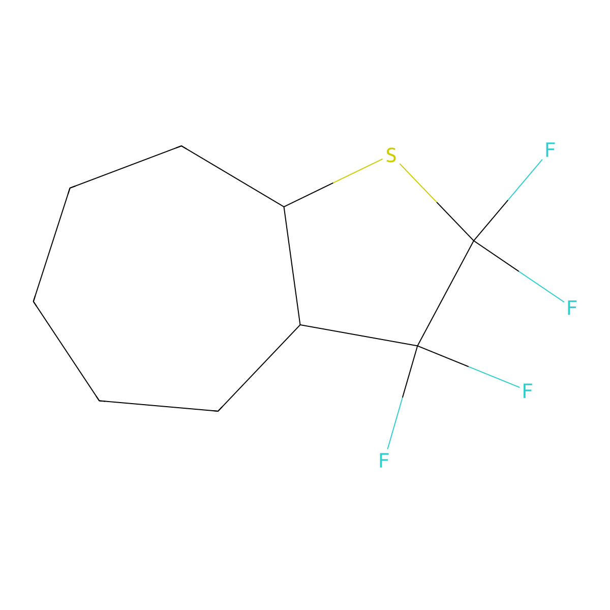 4H-Cyclohepta(b)thiophene, octahydro-2,2,3,3-tetrafluoro- molecular structure, CAS 101564-09-4