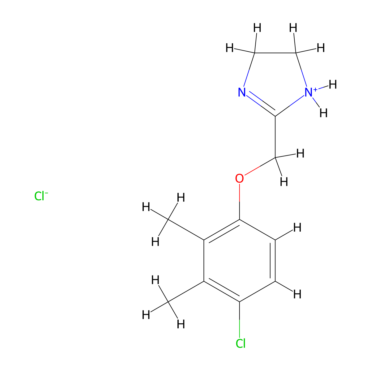 2-Imidazoline, 2-(4-chloro-2,3-dimethylphenoxy)methyl-, hydrochloride molecular structure, CAS 101564-92-5