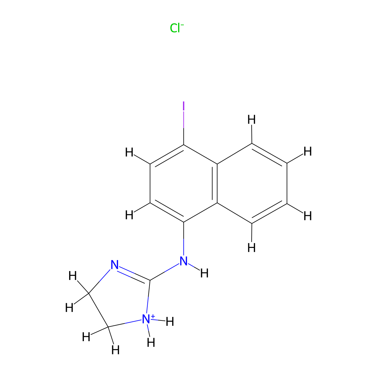 N-(4-Iodonaphthalen-1-yl)-4,5-dihydro-1H-imidazol-2-amine--hydrogen chloride (1/1) molecular structure, CAS 101564-97-0