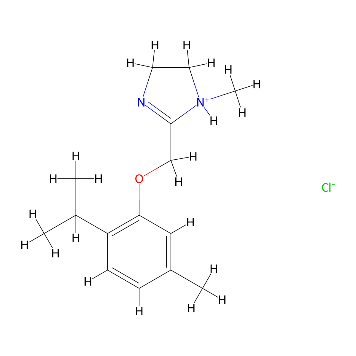 2-Imidazoline, 1-methyl-2-(thymyloxymethyl)-, hydrochloride molecular structure, CAS 101564-98-1