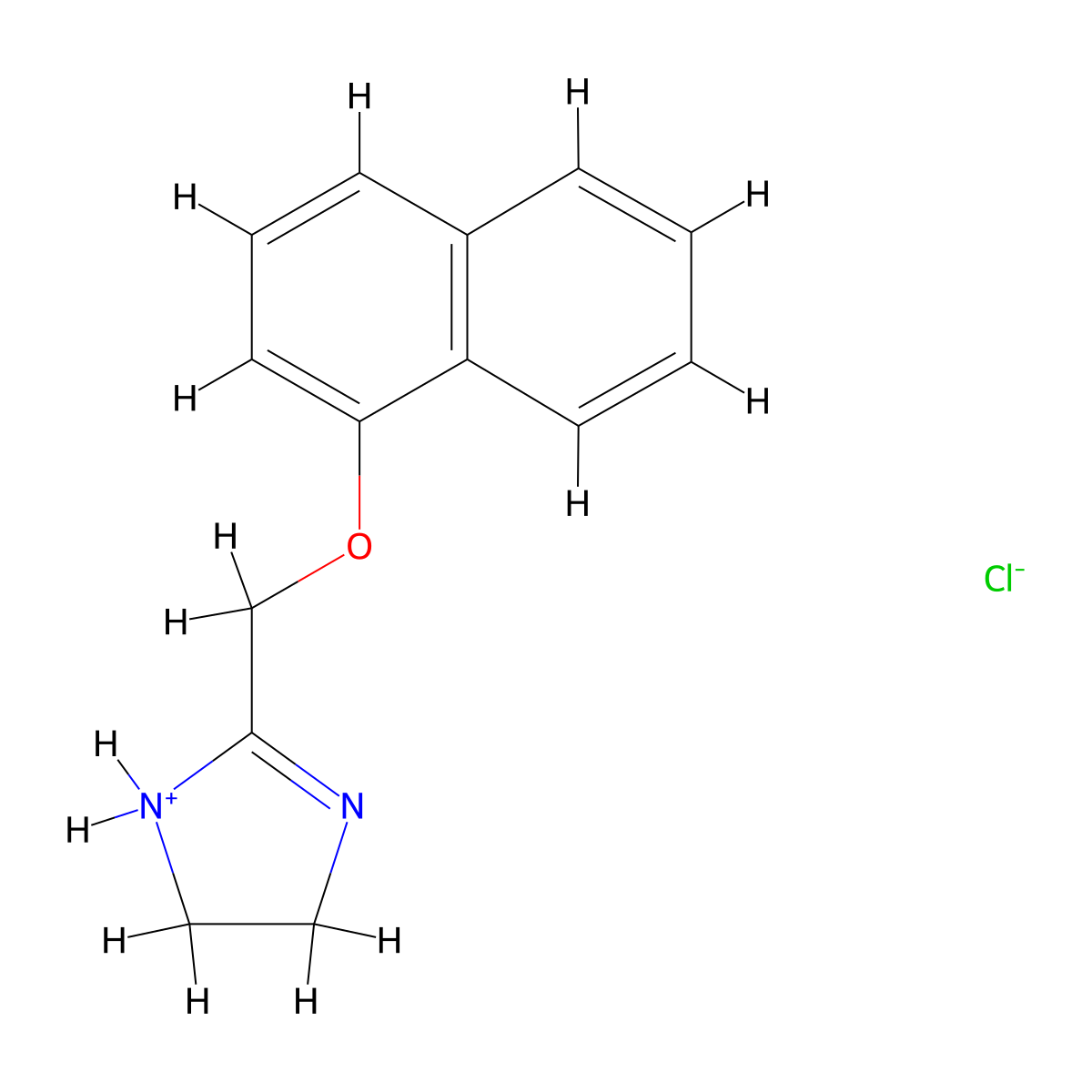 2-Imidazoline, 2-(1-naphthyloxy)methyl-, hydrochloride molecular structure, CAS 101564-99-2