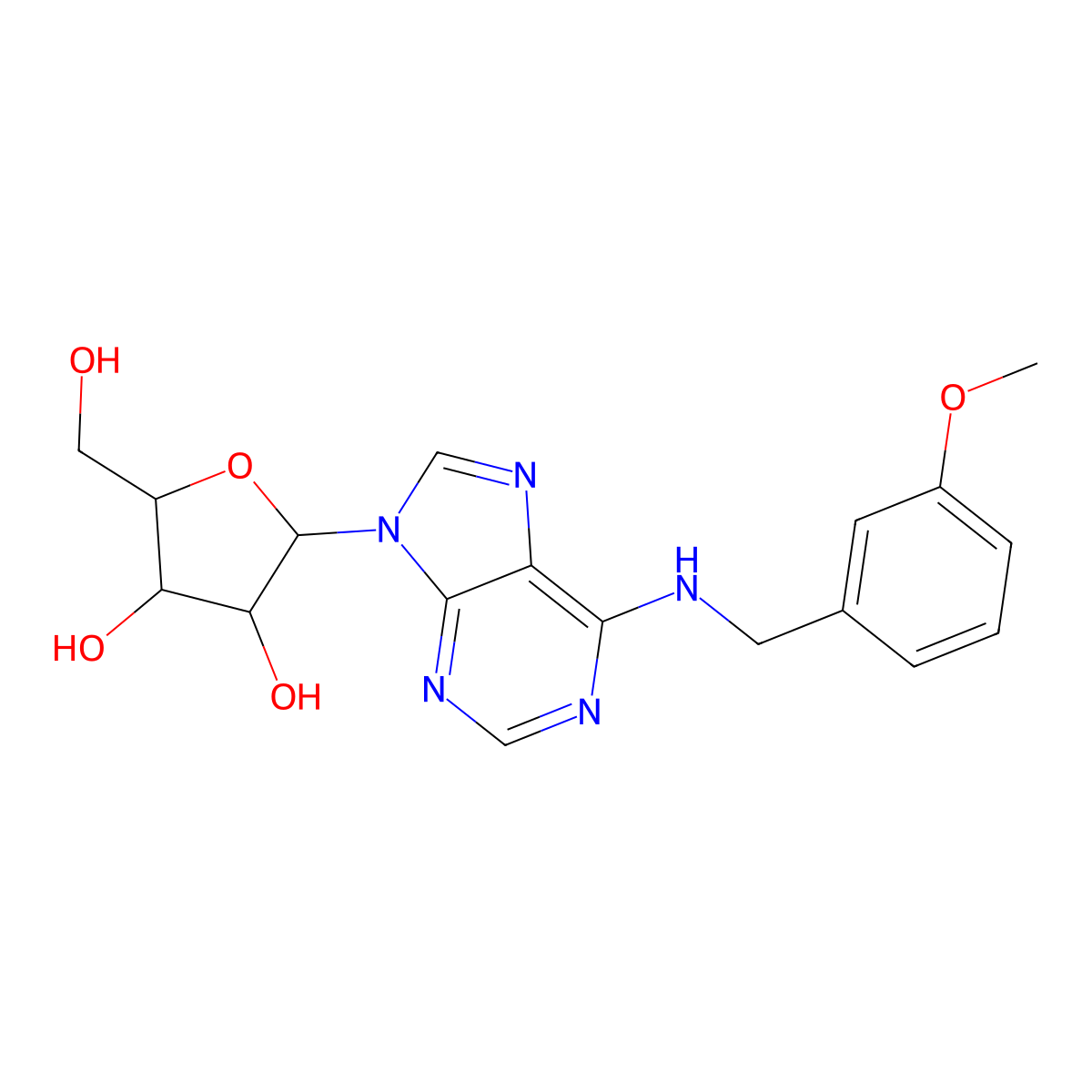 N6-(m-Methoxybenzyl)adenosine molecular structure, CAS 101565-95-1