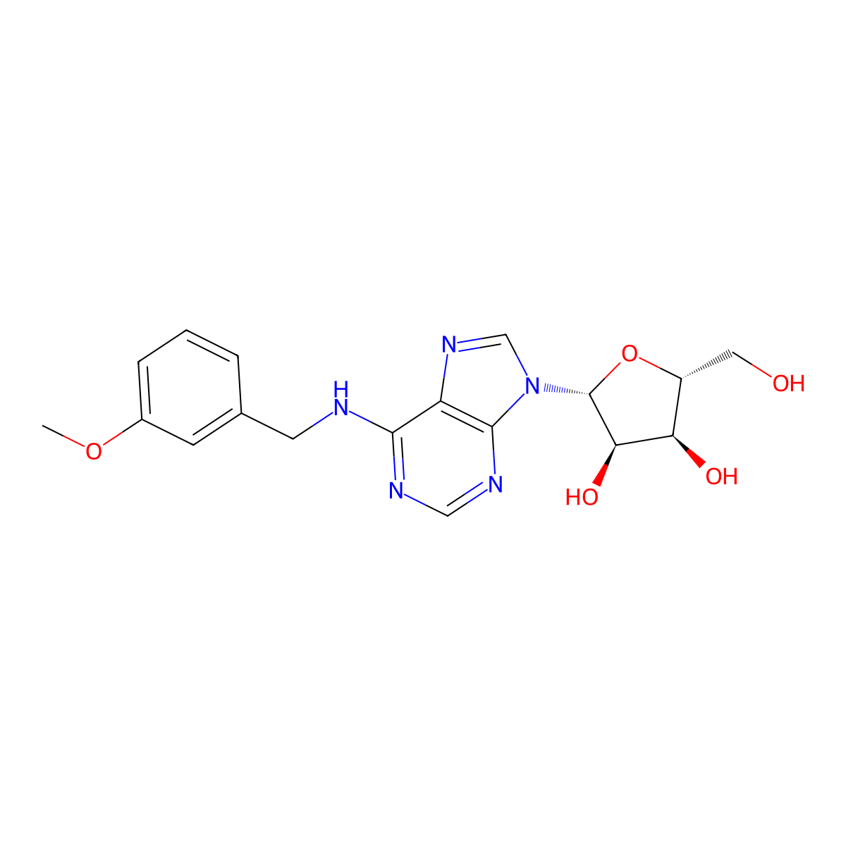 N6-(m-Methoxybenzyl)adenosine molecular structure, CAS 101565-95-1