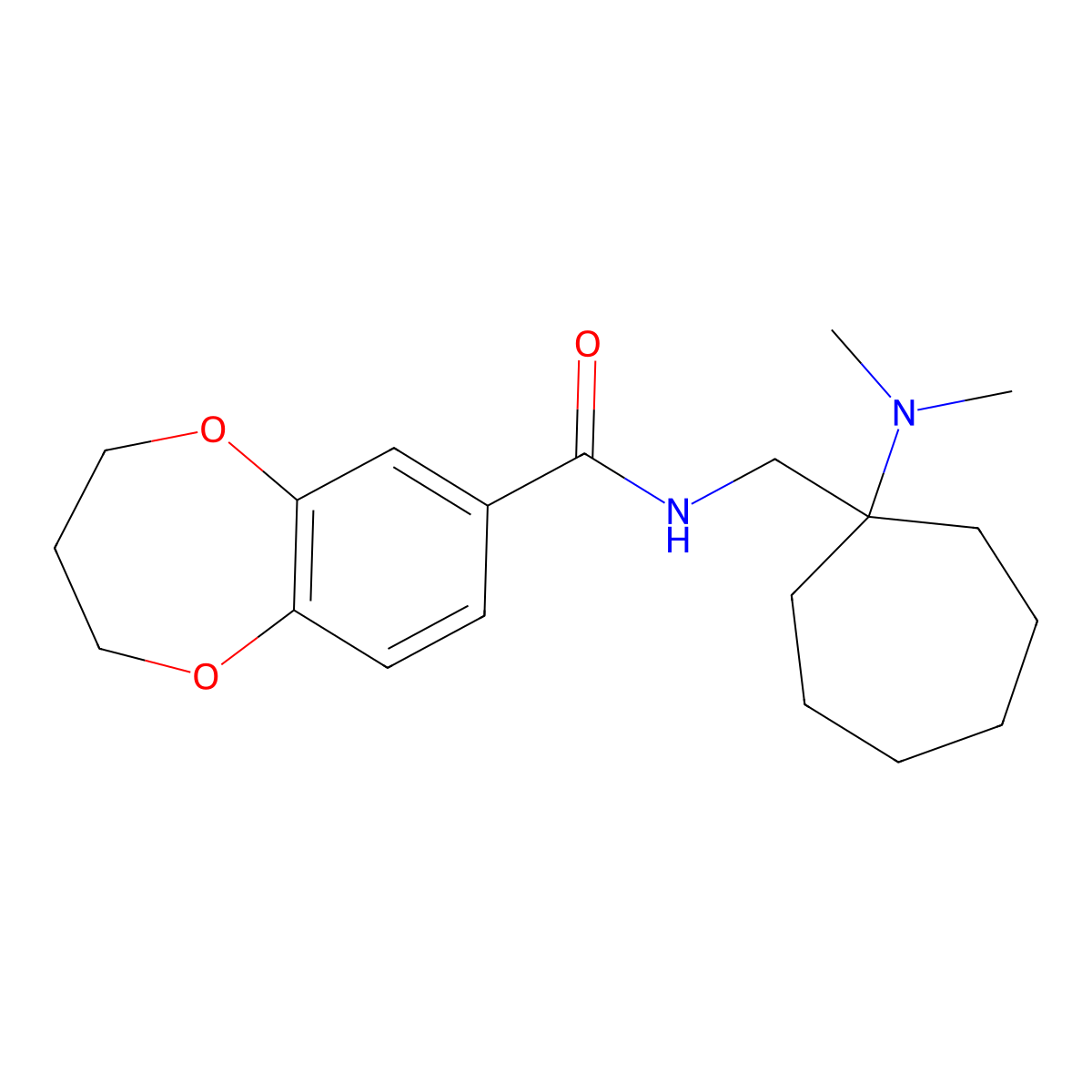 N-{[1-(dimethylamino)cycloheptyl]methyl}-3,4-dihydro-2H-1,5-benzodioxepine-7-carboxamide molecular structure, CAS 1015664-71-7