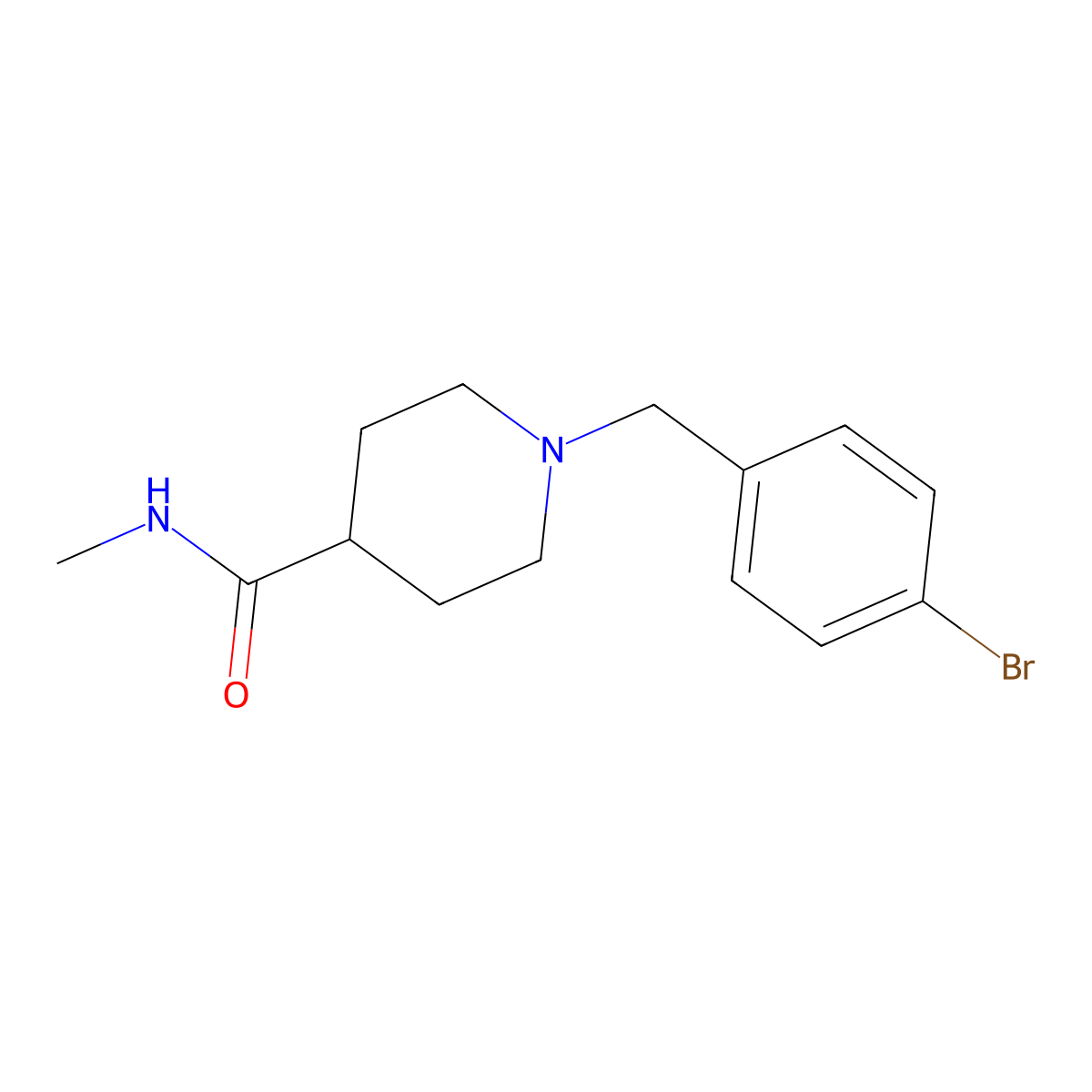 1-[(4-bromophenyl)methyl]-N-methylpiperidine-4-carboxamide molecular structure, CAS 1015671-64-3