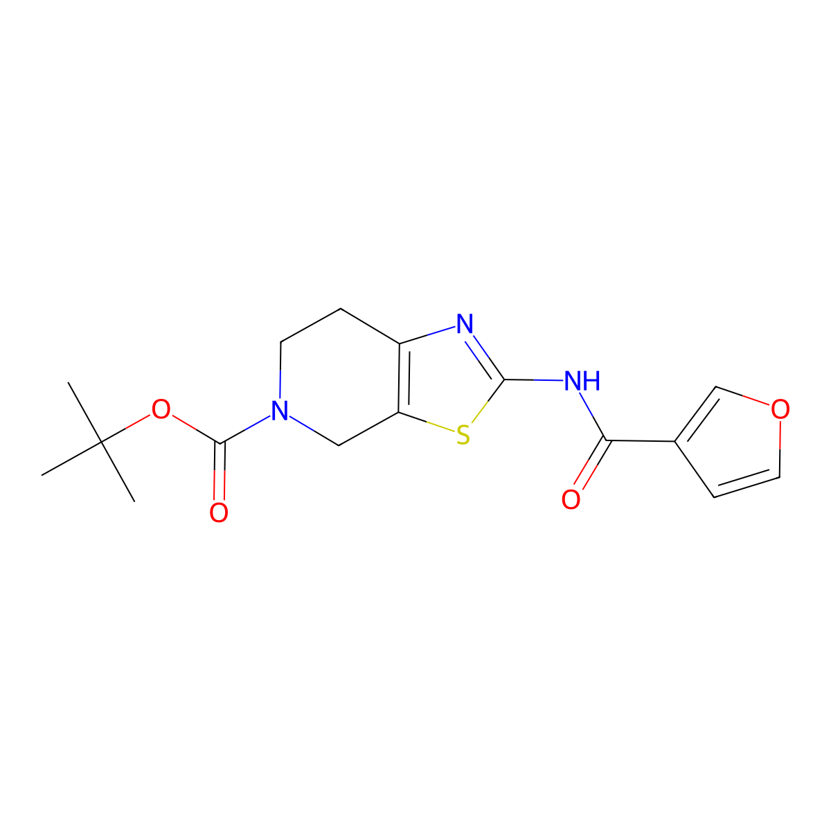 tert-butyl 2-(furan-3-carboxamido)-6,7-dihydrothiazolo[5,4-c]pyridine-5(4H)-carboxylate molecular structure, CAS 1015672-26-0