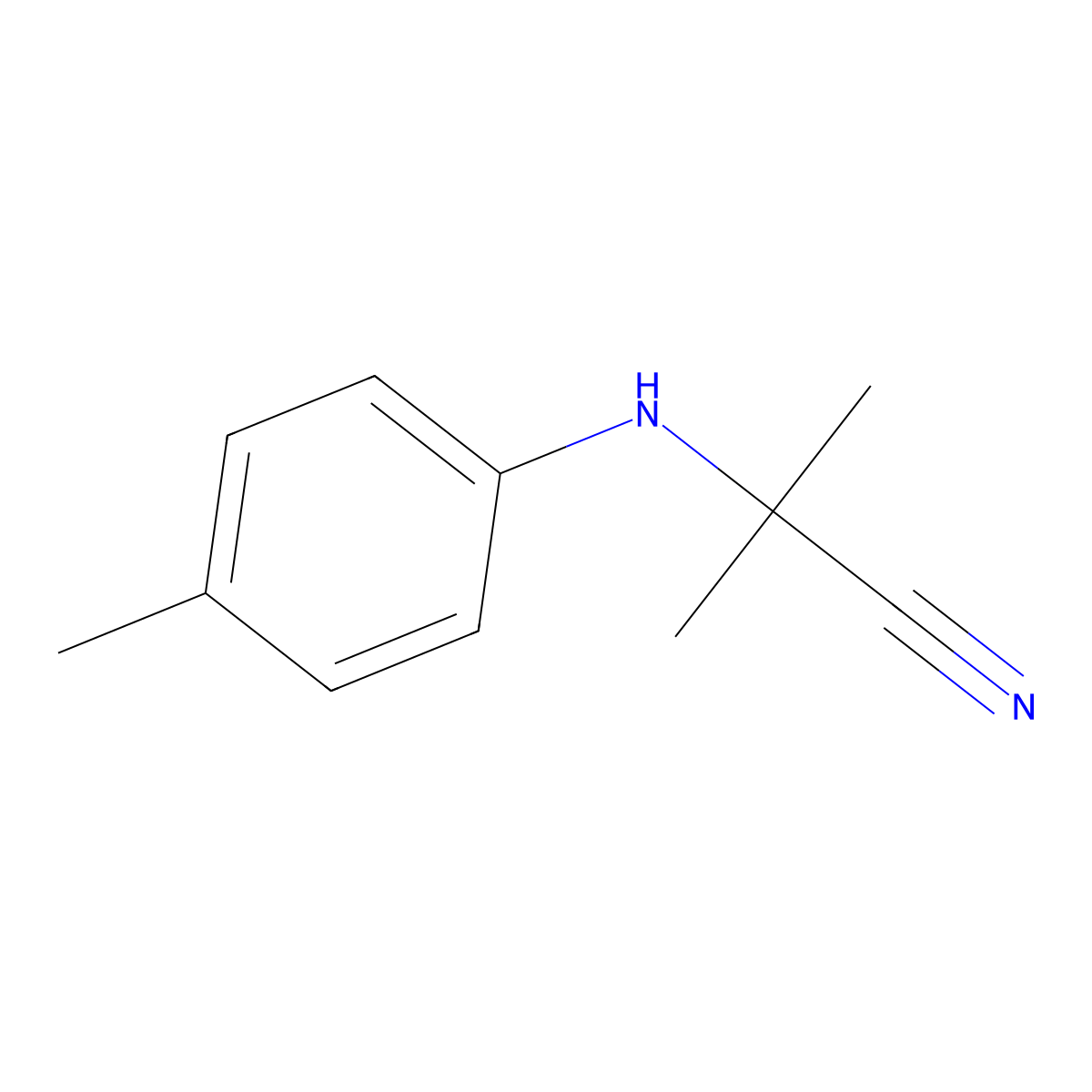 2-Methyl-2-[(4-methylphenyl)amino]propanenitrile molecular structure, CAS 101568-43-8