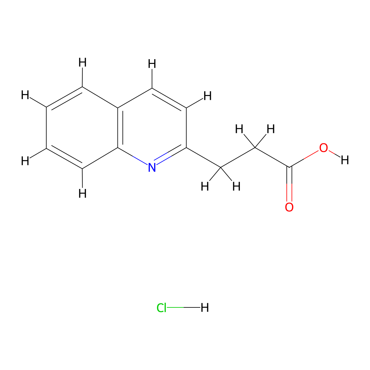 3-(Quinolin-2-yl)propanoic acid hydrochloride molecular structure, CAS 101568-74-5