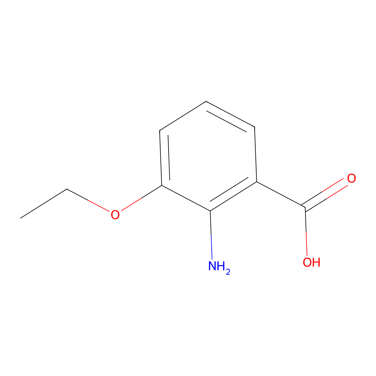 2-Amino-3-ethoxybenzoic acid molecular structure, CAS 1015689-38-9