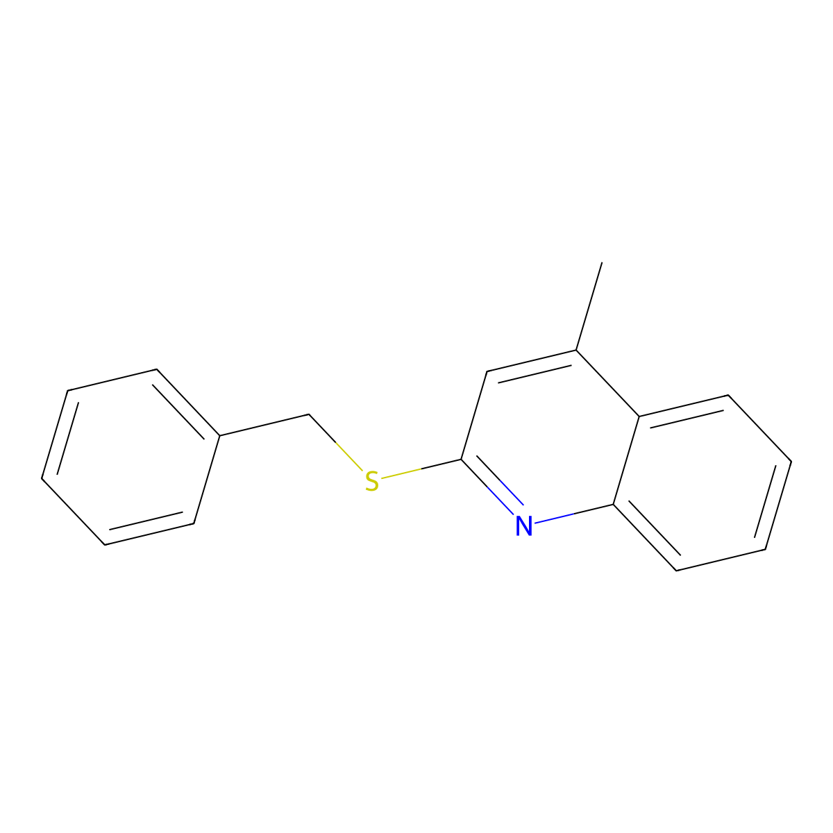 2-Benzylsulfanyl-4-methylquinoline molecular structure, CAS 101569-54-4