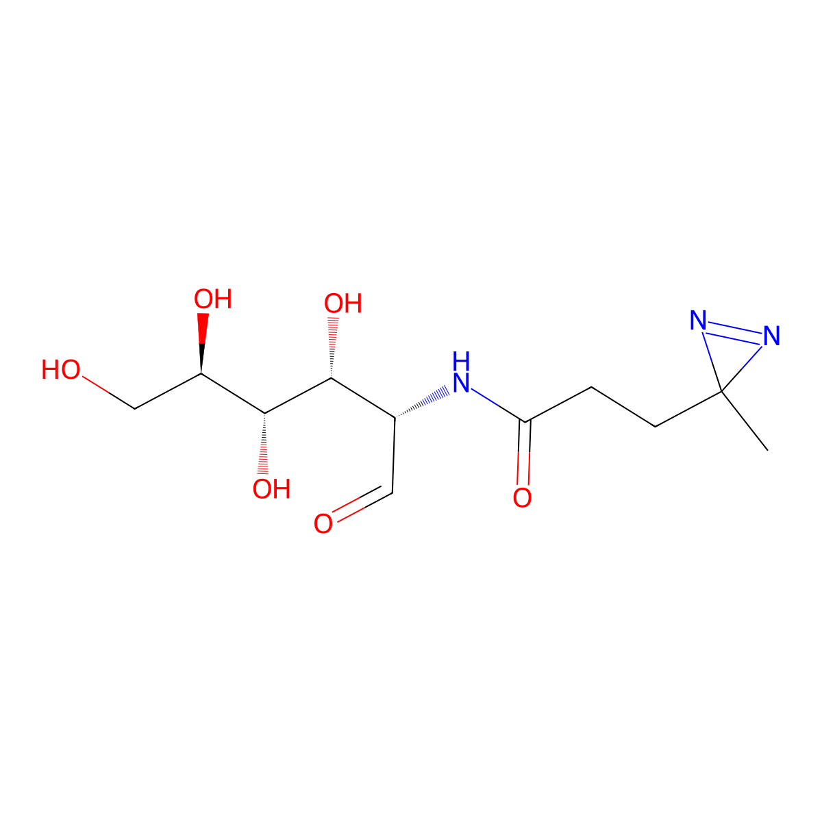 3-(3-Methyl-3H-diazirin-3-yl)-N-((2S,3R,4S,5R)-3,4,5,6-tetrahydroxy-1-oxohexan-2-yl)propanamide molecular structure, CAS 1015698-41-5
