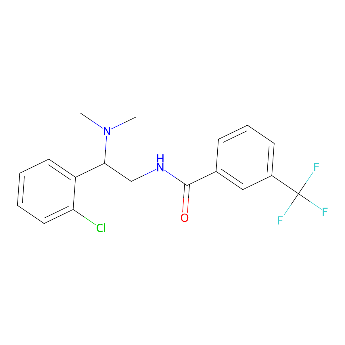 N-[2-(2-chlorophenyl)-2-(dimethylamino)ethyl]-3-(trifluoromethyl)benzamide molecular structure, CAS 1015706-46-3