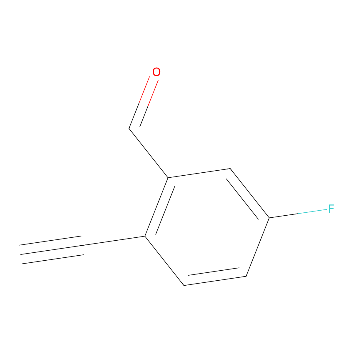 2-Ethynyl-5-fluorobenzaldehyde molecular structure, CAS 1015731-79-9