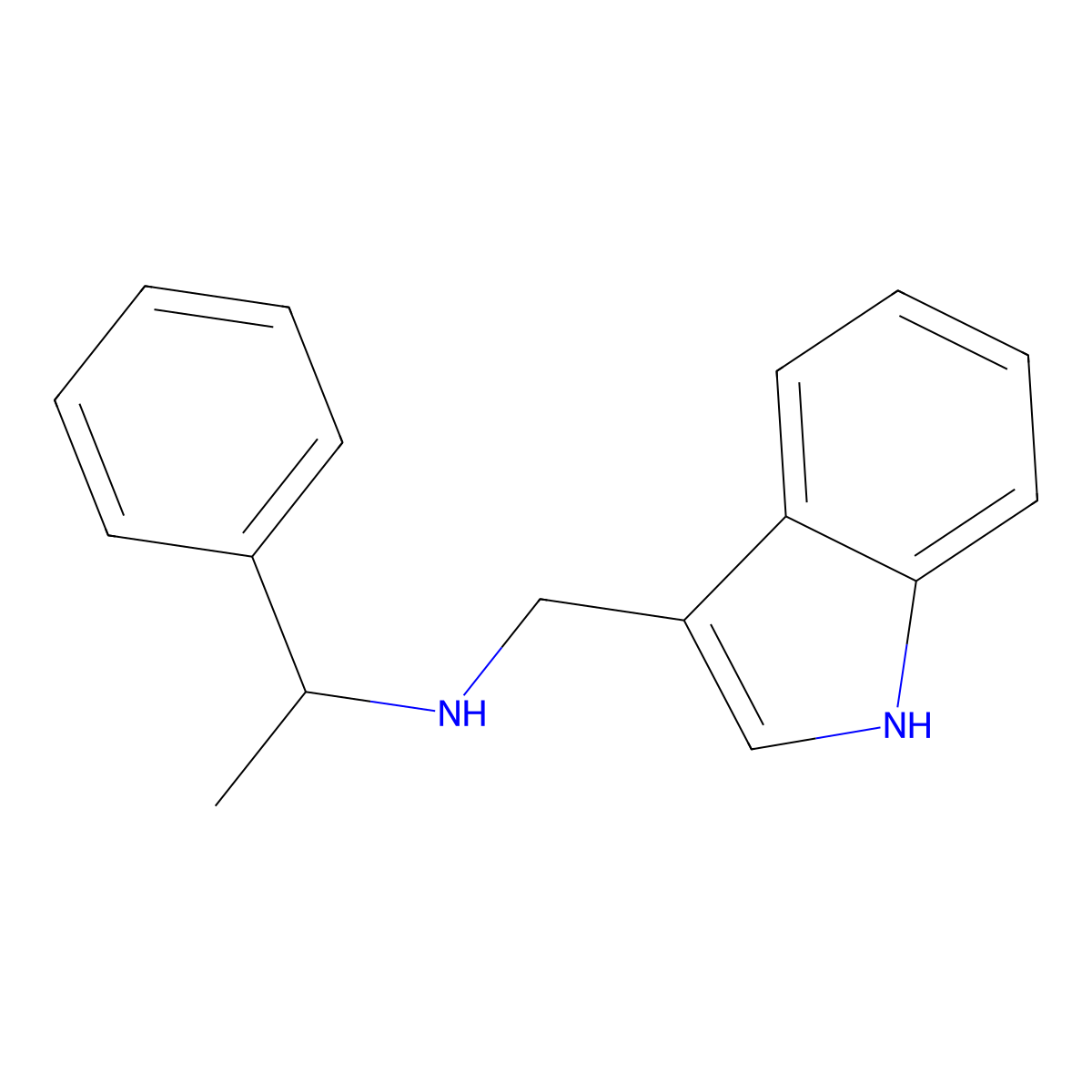 N-(1H-indol-3-ylmethyl)-1-phenylethanamine molecular structure, CAS 101574-23-6