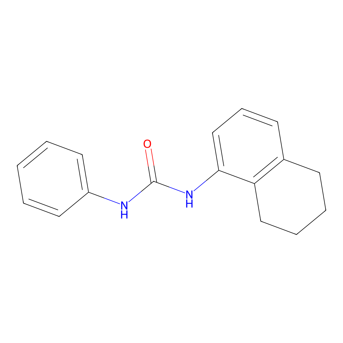 Urea, N-phenyl-N'-(5,6,7,8-tetrahydro-1-naphthalenyl)- molecular structure, CAS 101574-48-5
