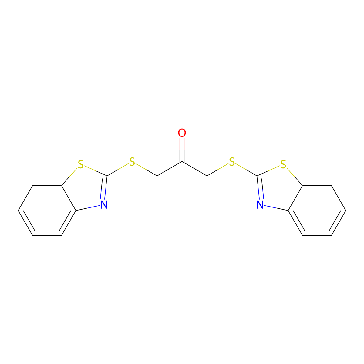 1,3-Bis(1,3-benzothiazol-2-ylsulfanyl)propan-2-one molecular structure, CAS 101576-68-5