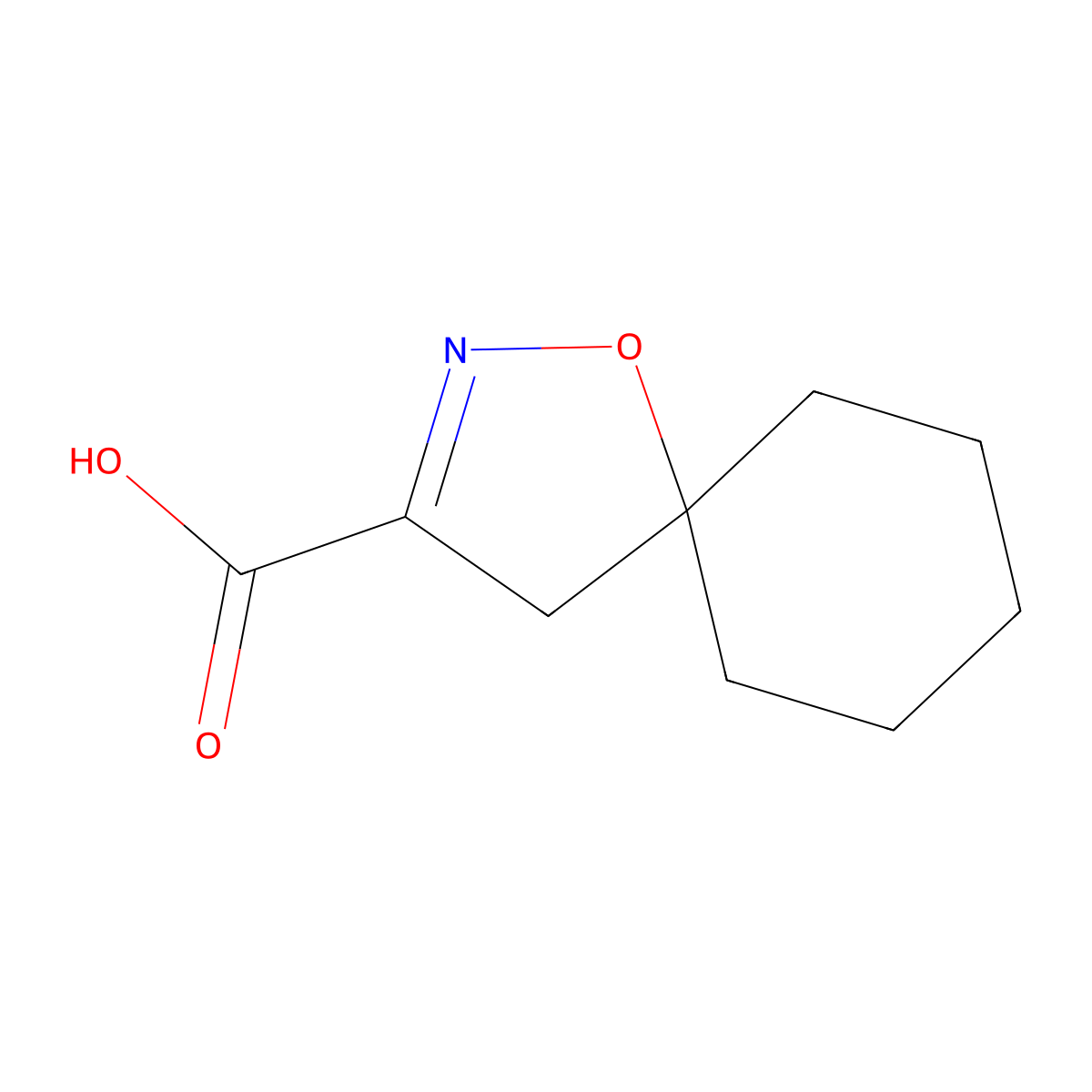 1-Oxa-2-azaspiro[4.5]dec-2-ene-3-carboxylic acid molecular structure, CAS 1015770-72-5