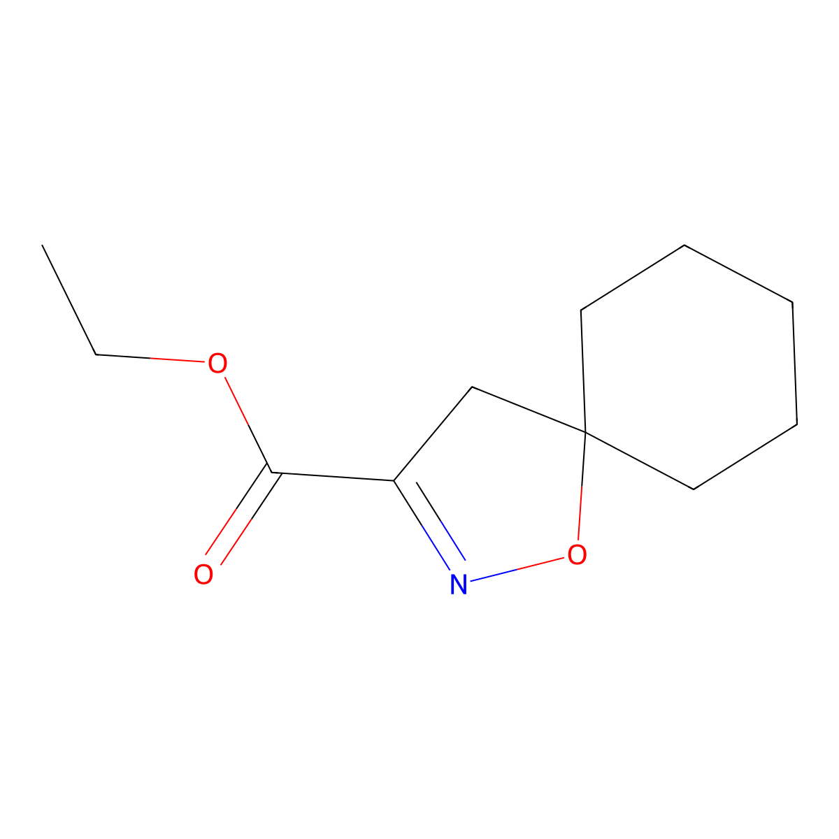 Ethyl 1-oxa-2-azaspiro[4.5]dec-2-ene-3-carboxylate molecular structure, CAS 1015770-74-7