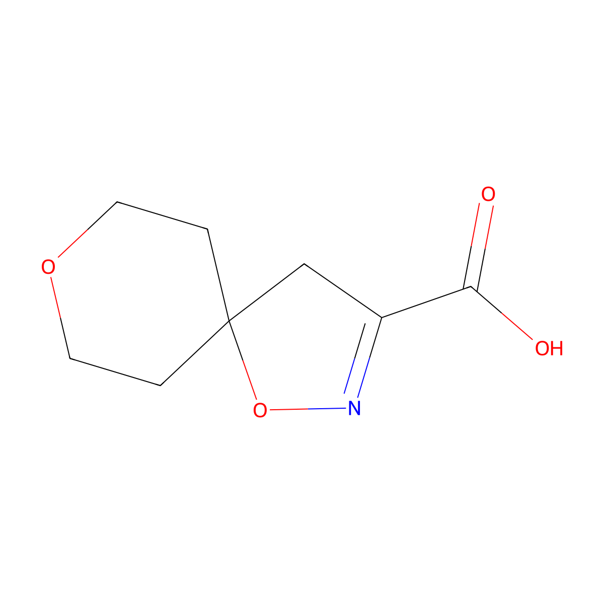 1,8-Dioxa-2-azaspiro[4.5]dec-2-ene-3-carboxylic acid molecular structure, CAS 1015770-89-4