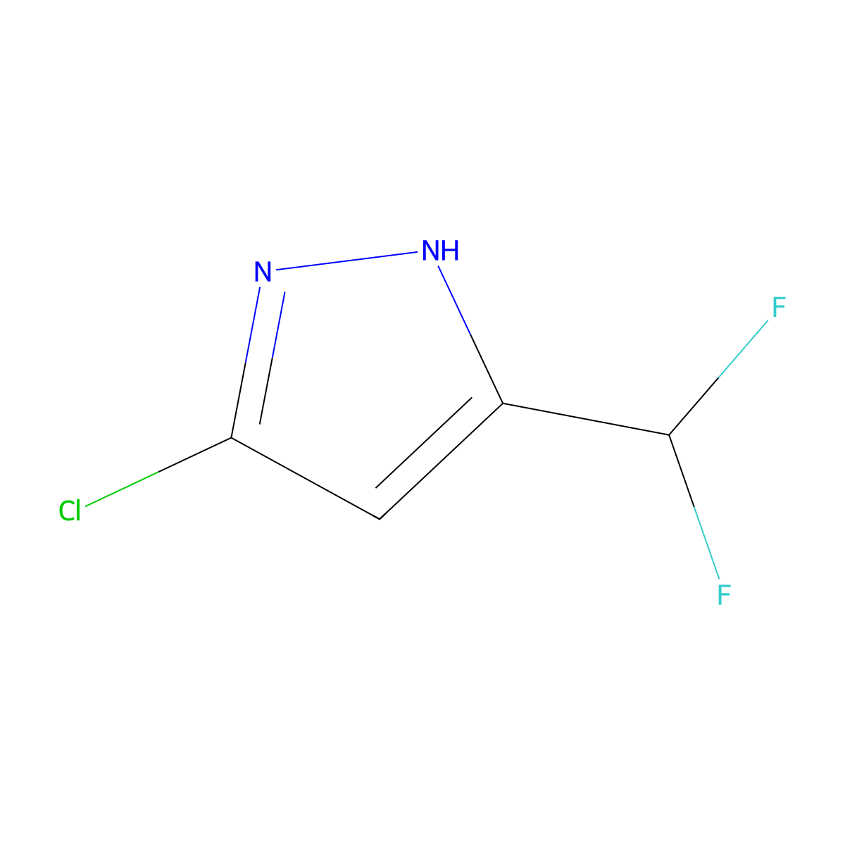 5-chloro-3-(difluoromethyl)-1h-pyraZole molecular structure, CAS 1015779-51-7