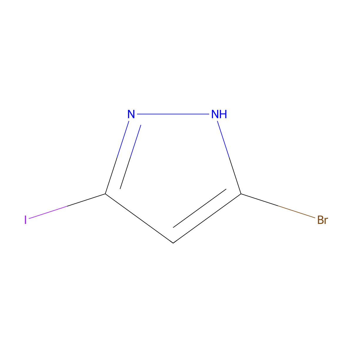 3-Bromo-5-iodopyrazole molecular structure, CAS 1015779-70-0