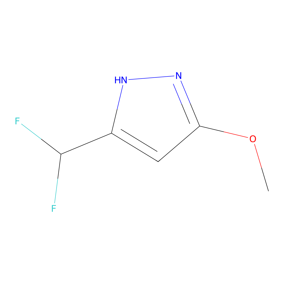 5-(difluoromethyl)-3-methoxy-1H-pyrazole molecular structure, CAS 1015780-71-8