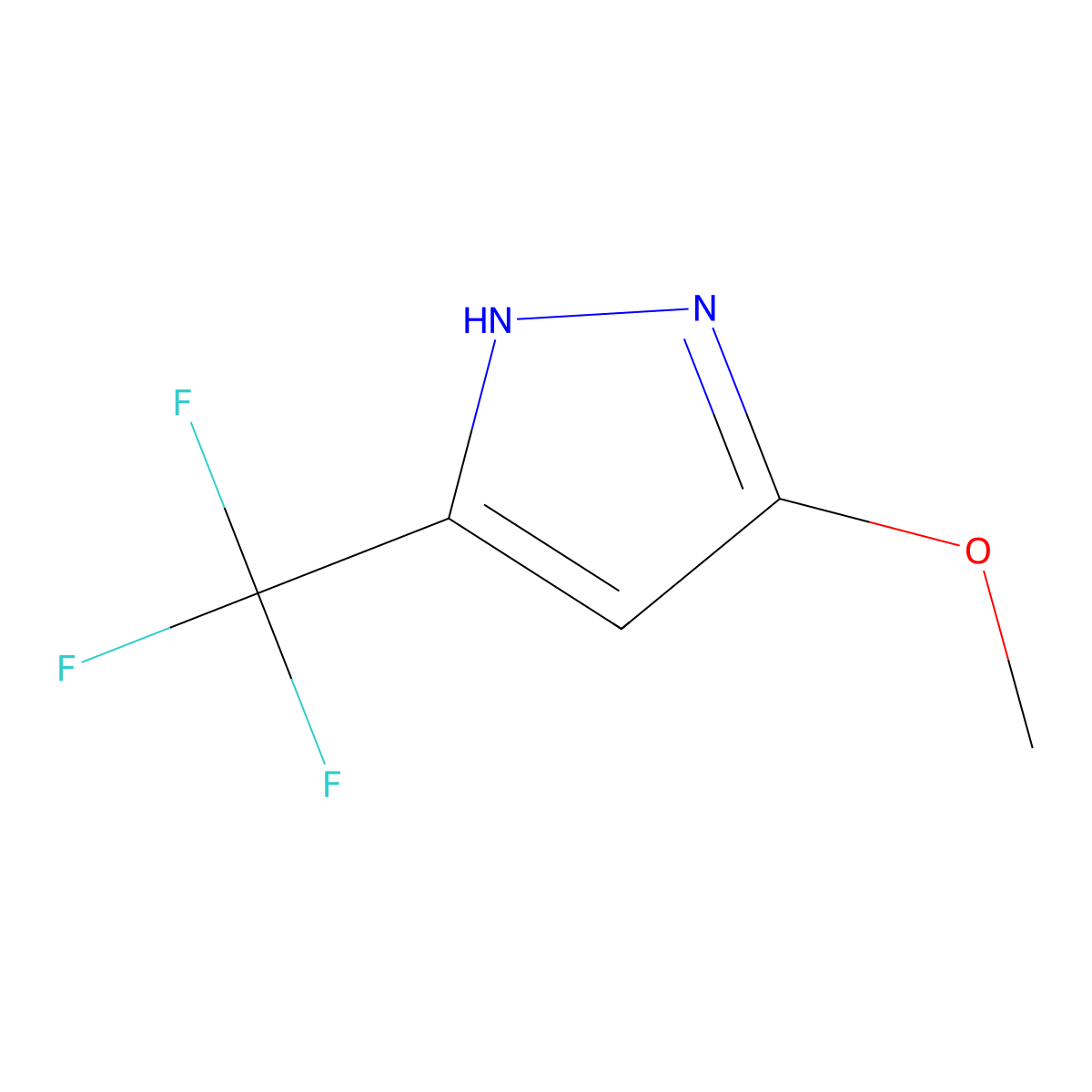 5-methoxy-3-(trifluoromethyl)-1H-pyrazole molecular structure, CAS 1015780-80-9