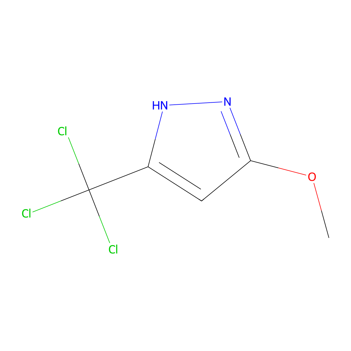 5-methoxy-3-(trichloromethyl)-1H-pyrazole molecular structure, CAS 1015781-71-1
