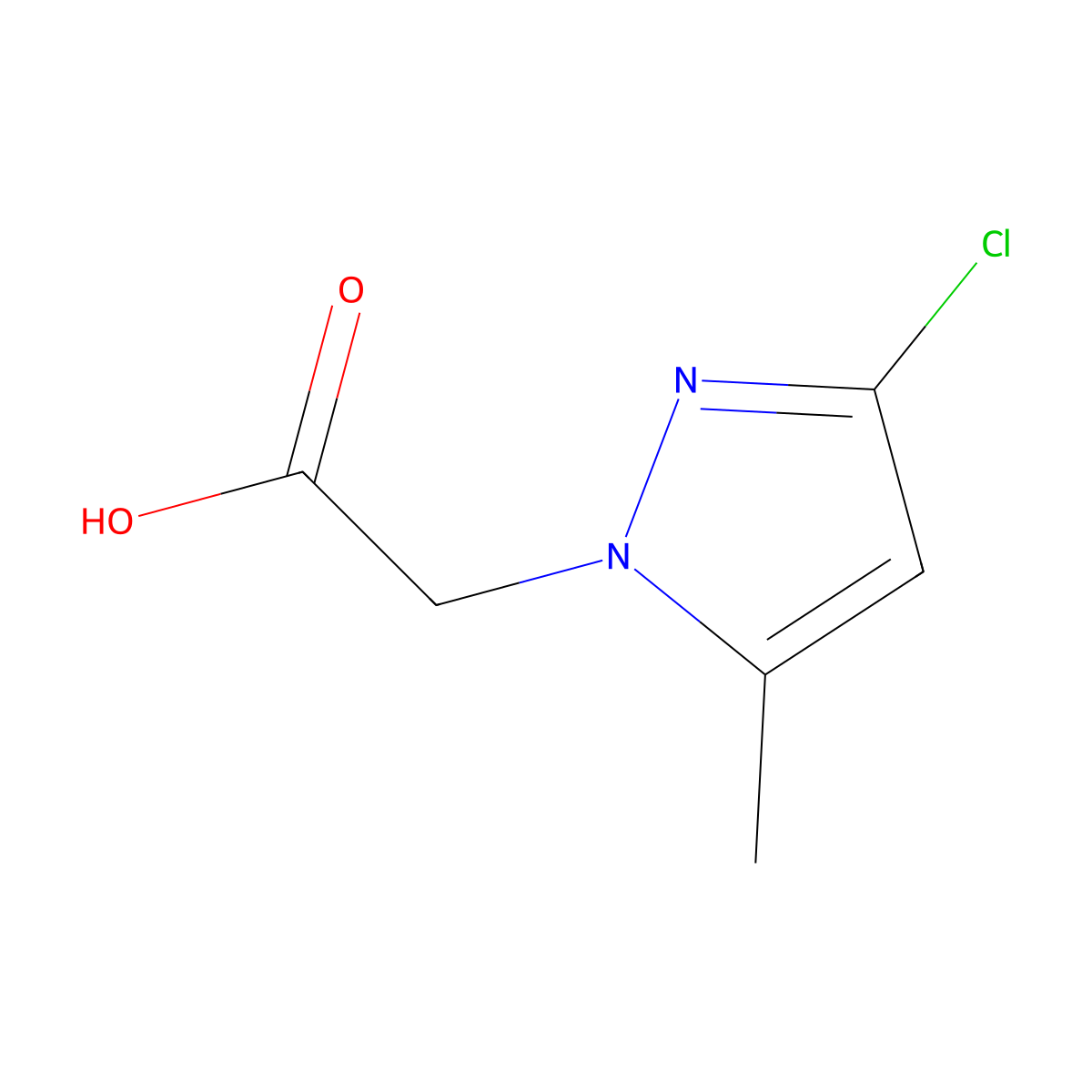 2-(3-Chloro-5-methyl-1H-pyrazol-1-yl)acetic acid molecular structure, CAS 1015782-12-3