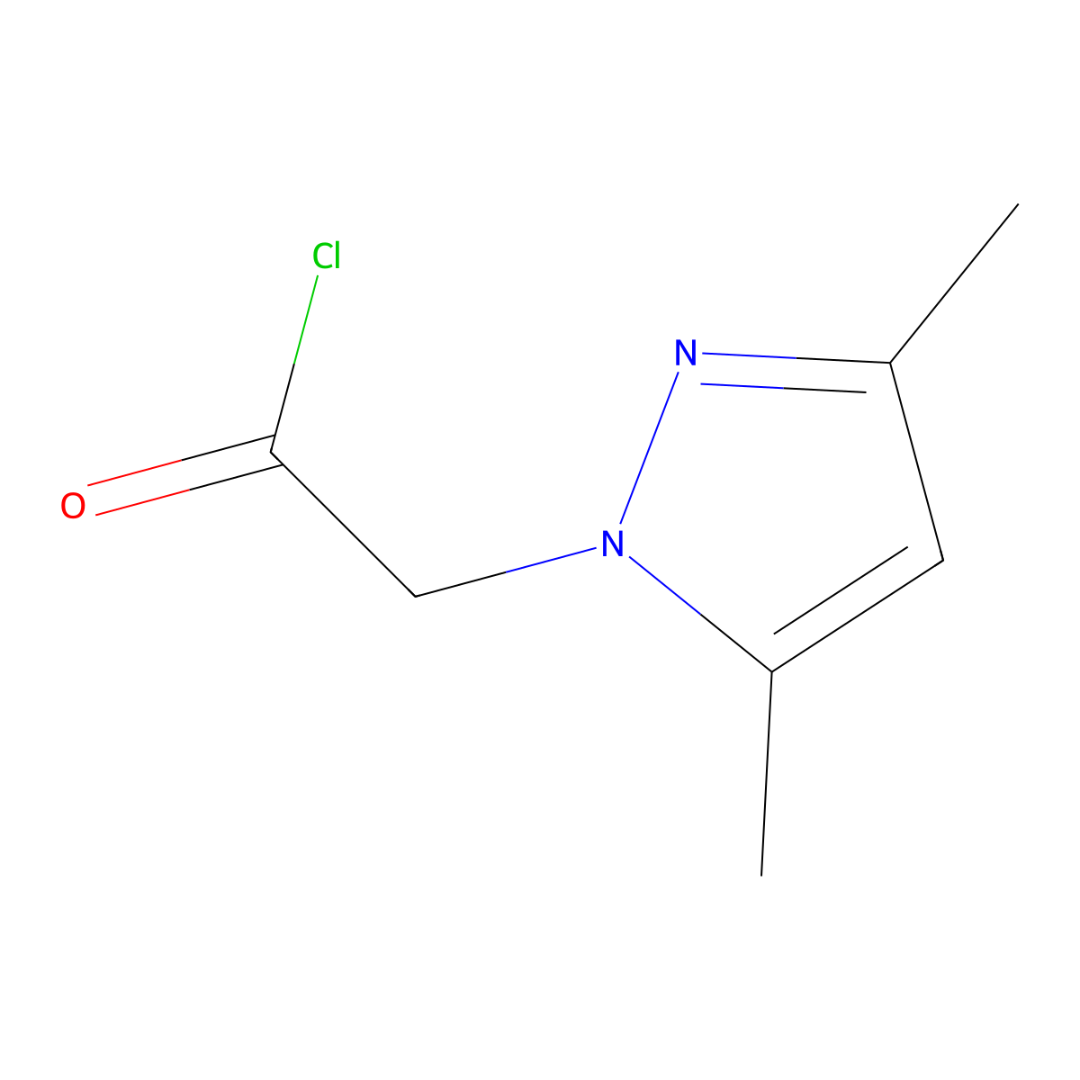 (3,5-Dimethylpyrazol-1-yl)acetyl chloride molecular structure, CAS 1015782-45-2