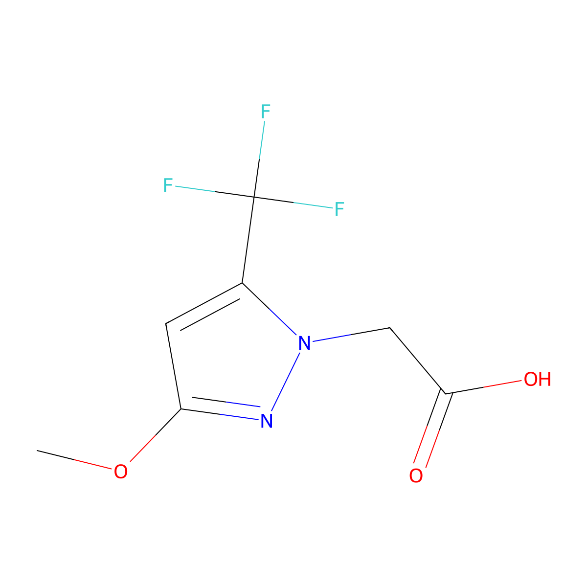 2-[3-methoxy-5-(trifluoromethyl)-1H-pyrazol-1-yl]acetic acid molecular structure, CAS 1015783-57-9