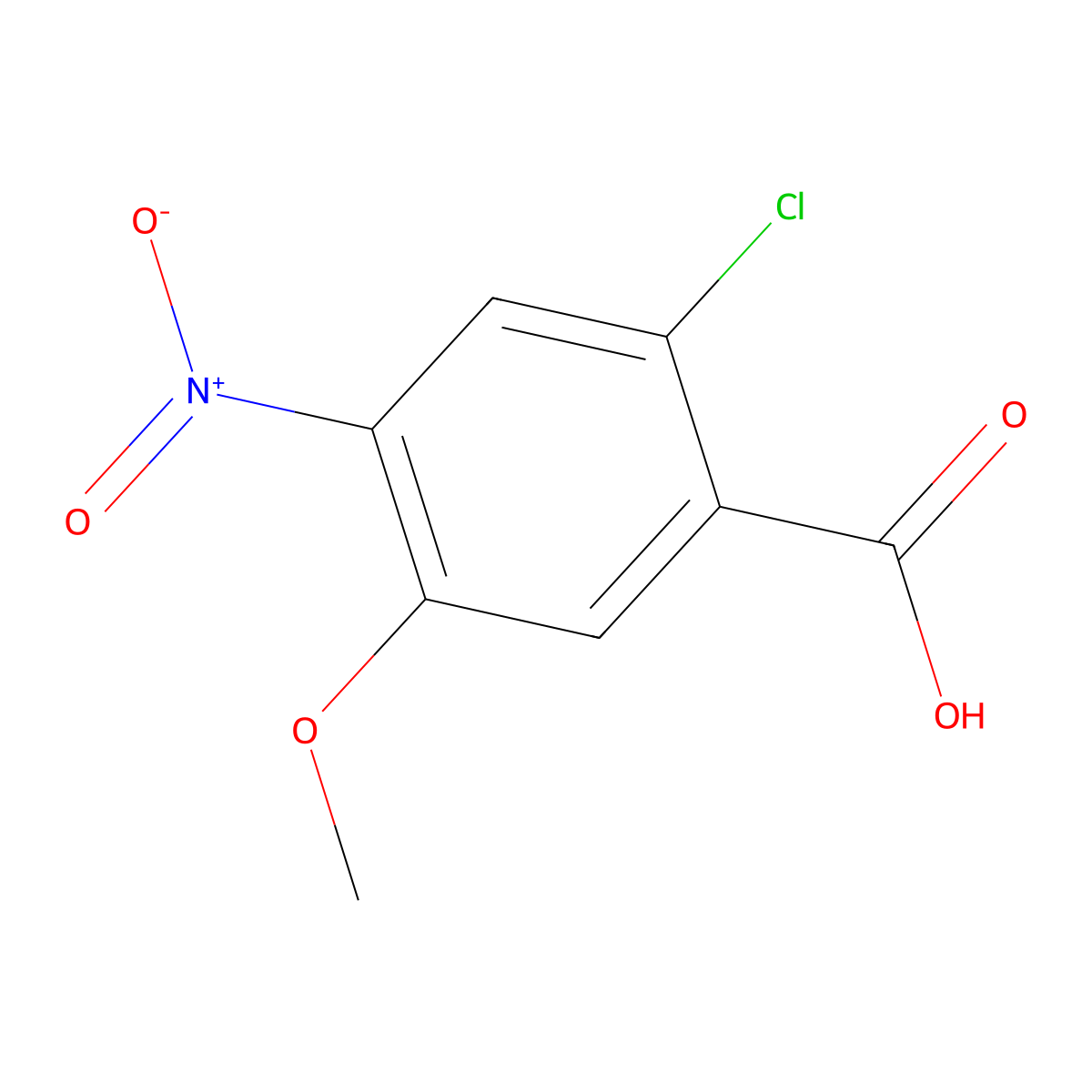 2-Chloro-5-methoxy-4-nitrobenzoic acid molecular structure, CAS 101581-13-9