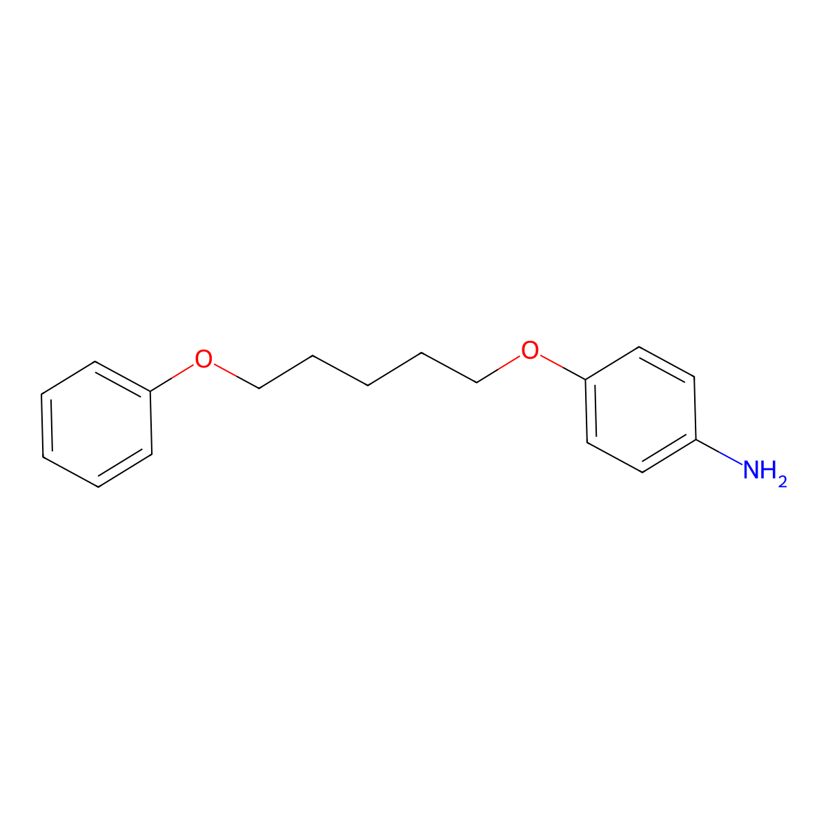 Aniline, p-(5-phenoxypentyloxy)- molecular structure, CAS 101582-06-3