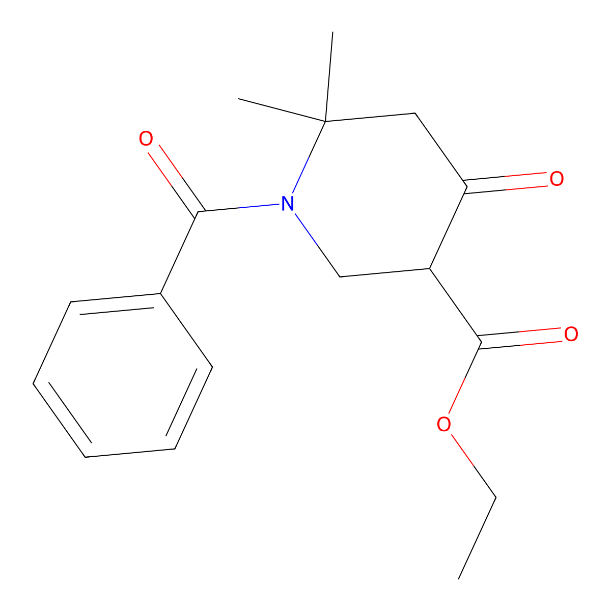 Ethyl 1-benzoyl-6,6-dimethyl-4-oxopiperidine-3-carboxylate molecular structure, CAS 101583-07-7