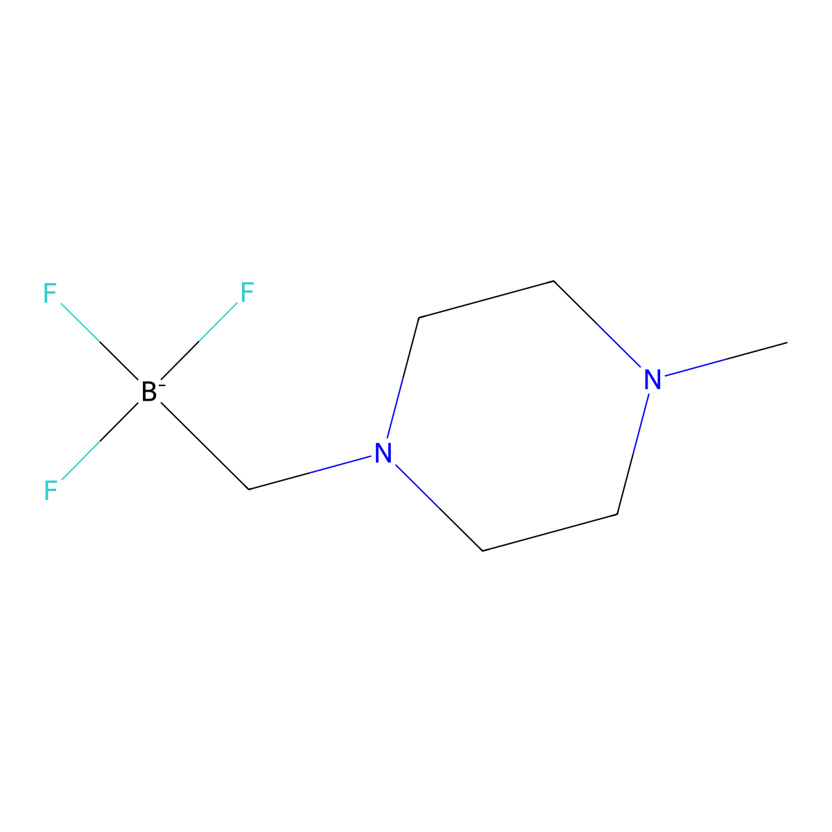 Trifluoro((4-methylpiperazin-1-yl)methyl)borate molecular structure, CAS 1015841-47-0