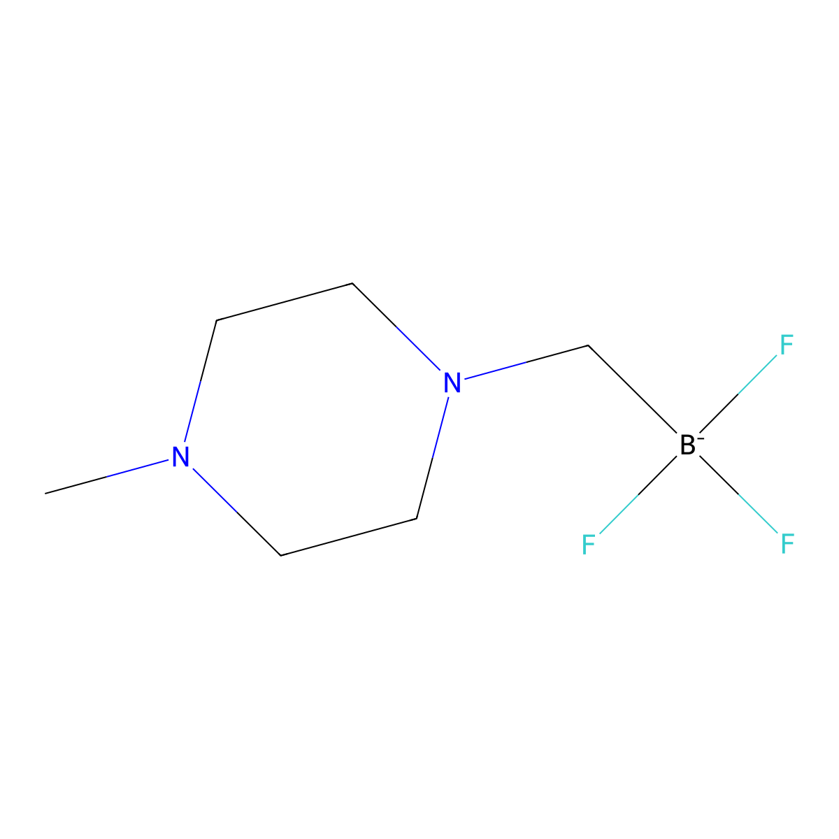 Trifluoro((4-methylpiperazin-1-yl)methyl)borate molecular structure, CAS 1015841-47-0