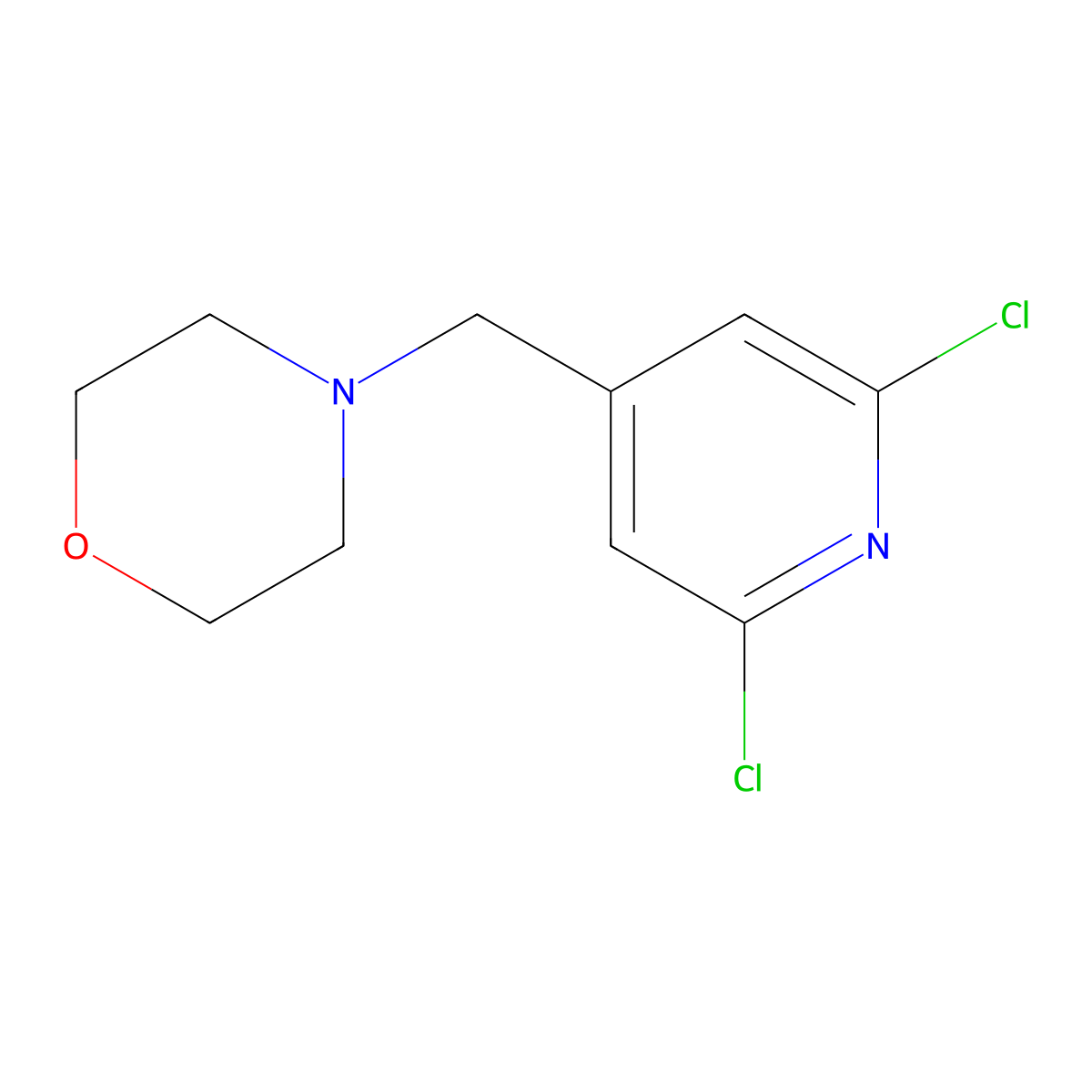 4-((2,6-Dichloropyridin-4-yl)methyl)morpholine molecular structure, CAS 1015844-22-0