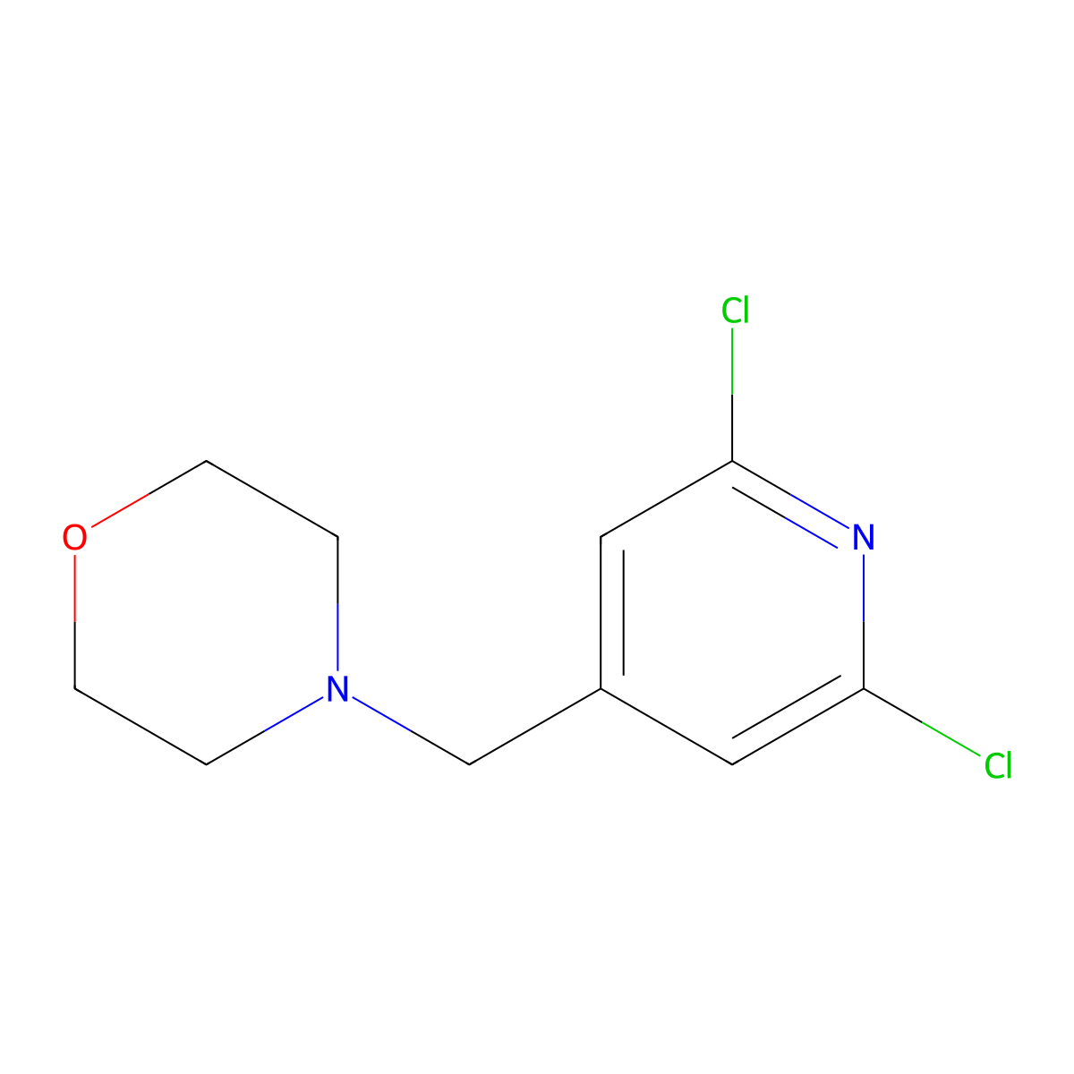 4-((2,6-Dichloropyridin-4-yl)methyl)morpholine molecular structure, CAS 1015844-22-0