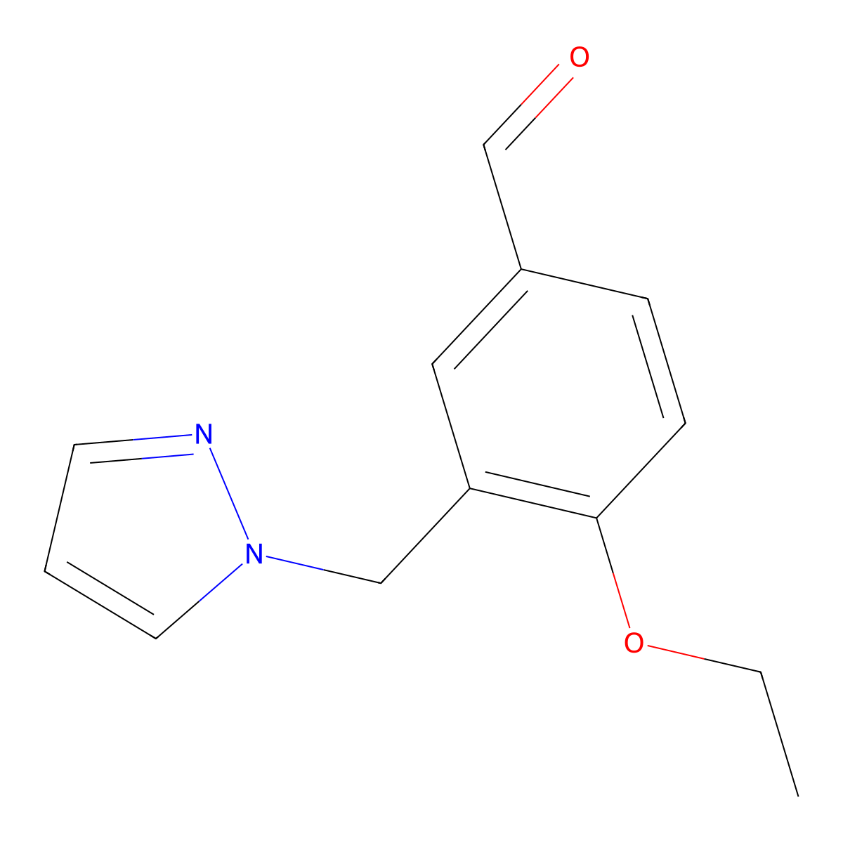4-ethoxy-3-(1H-pyrazol-1-ylmethyl)benzaldehyde molecular structure, CAS 1015844-31-1