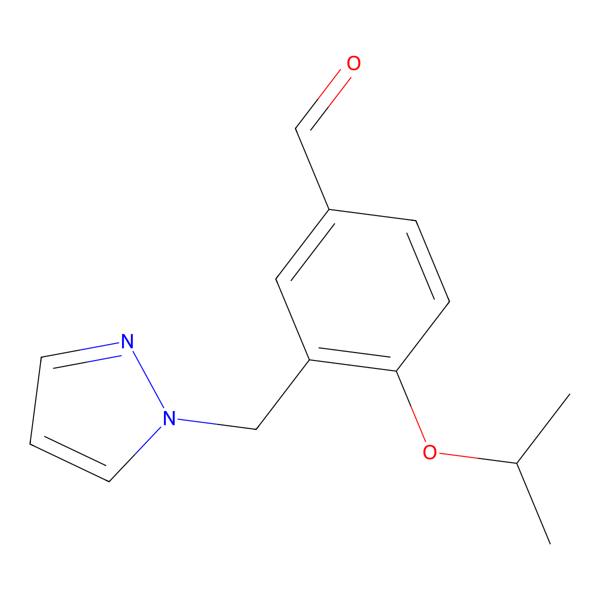 4-Isopropoxy-3-pyrazol-1-ylmethyl-benzaldehyde molecular structure, CAS 1015844-32-2