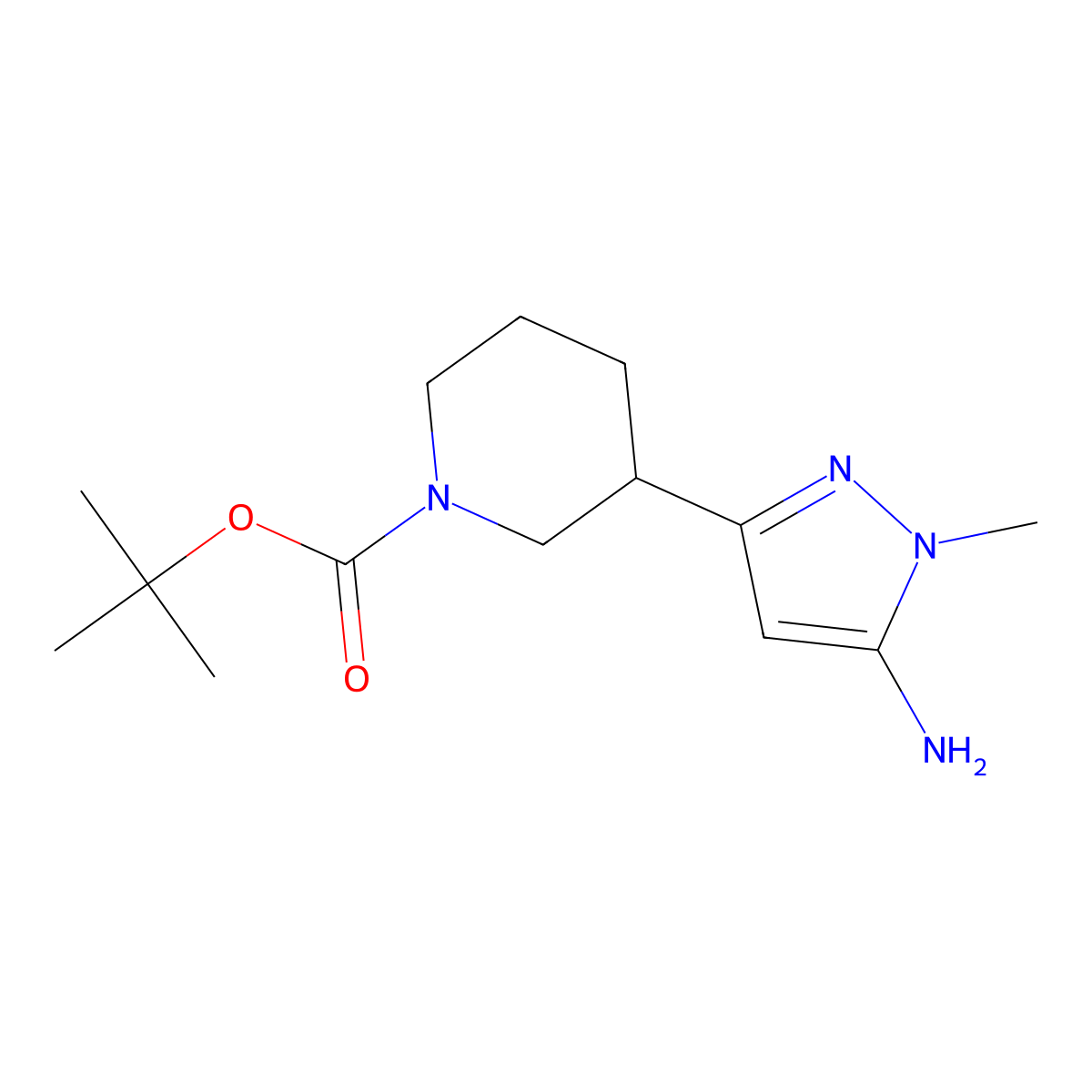 Tert-butyl 3-(5-amino-1-methyl-1h-pyrazol-3-yl)piperidine-1-carboxylate molecular structure, CAS 1015844-36-6