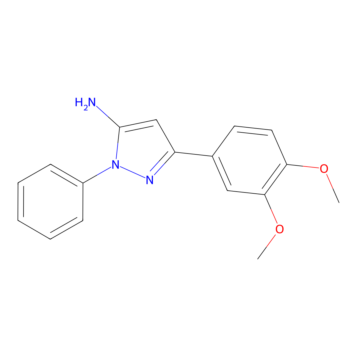 3-(3,4-Dimethoxyphenyl)-1-phenyl-1H-pyrazol-5-amine molecular structure, CAS 1015844-38-8