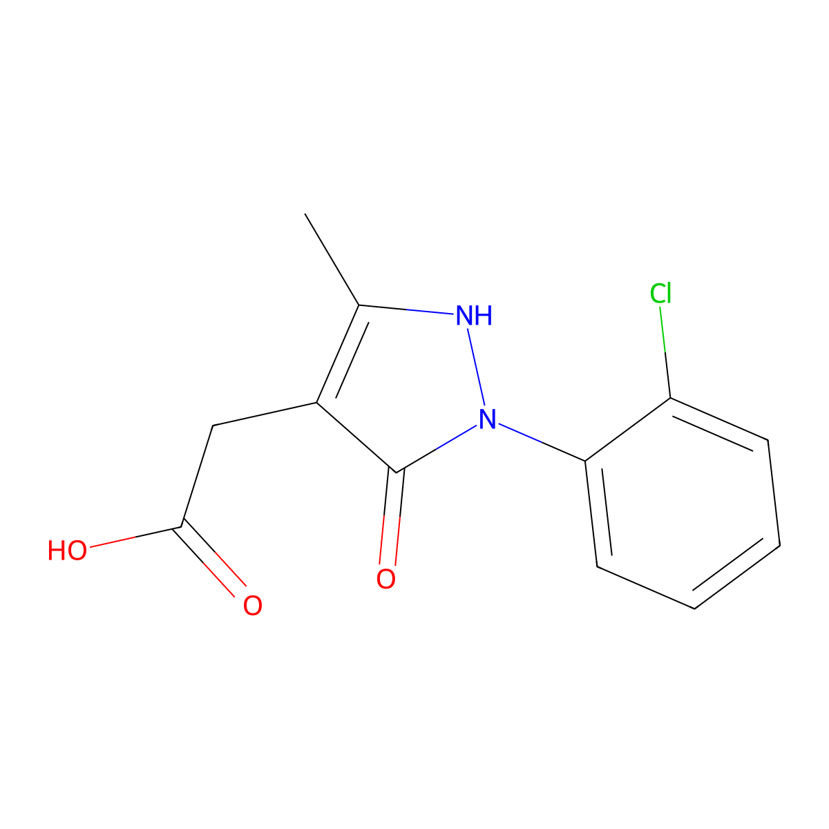 [1-(2-Chloro-phenyl)-5-hydroxy-3-methyl-1H-pyrazol-4-yl]-acetic acid molecular structure, CAS 1015844-43-5