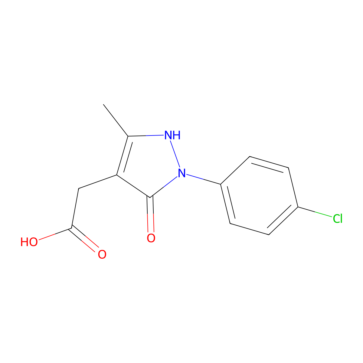 [1-(4-Chloro-phenyl)-5-hydroxy-3-methyl-1H-pyrazol-4-yl]-acetic acid molecular structure, CAS 1015844-49-1