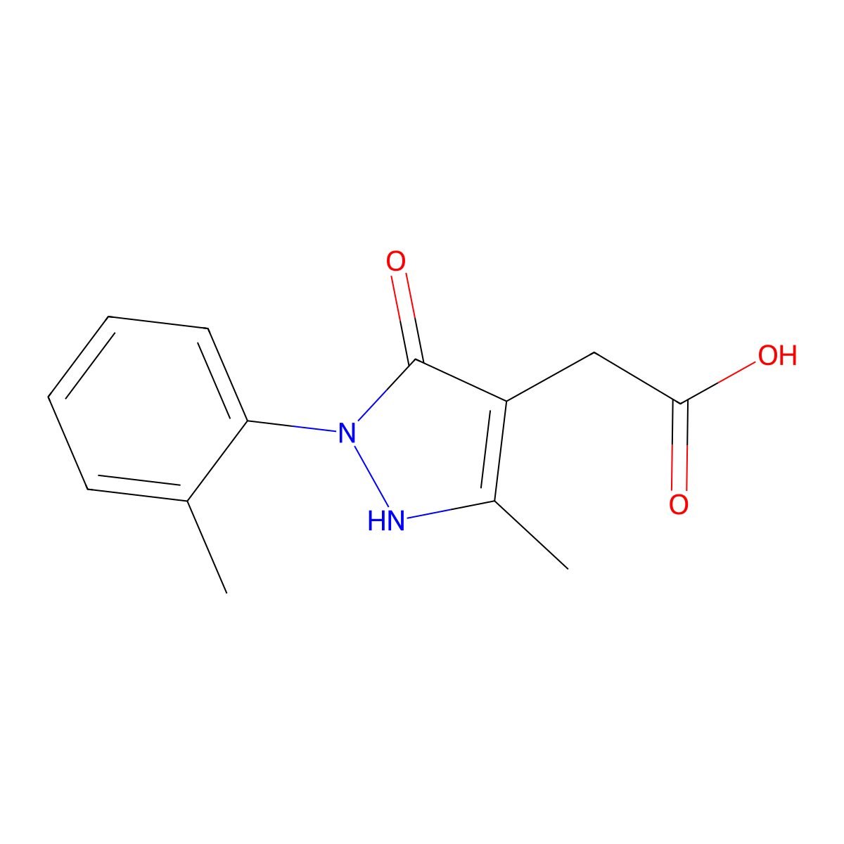 (5-Hydroxy-3-methyl-1-o-tolyl-1H-pyrazol-4-yl)-acetic acid molecular structure, CAS 1015844-51-5