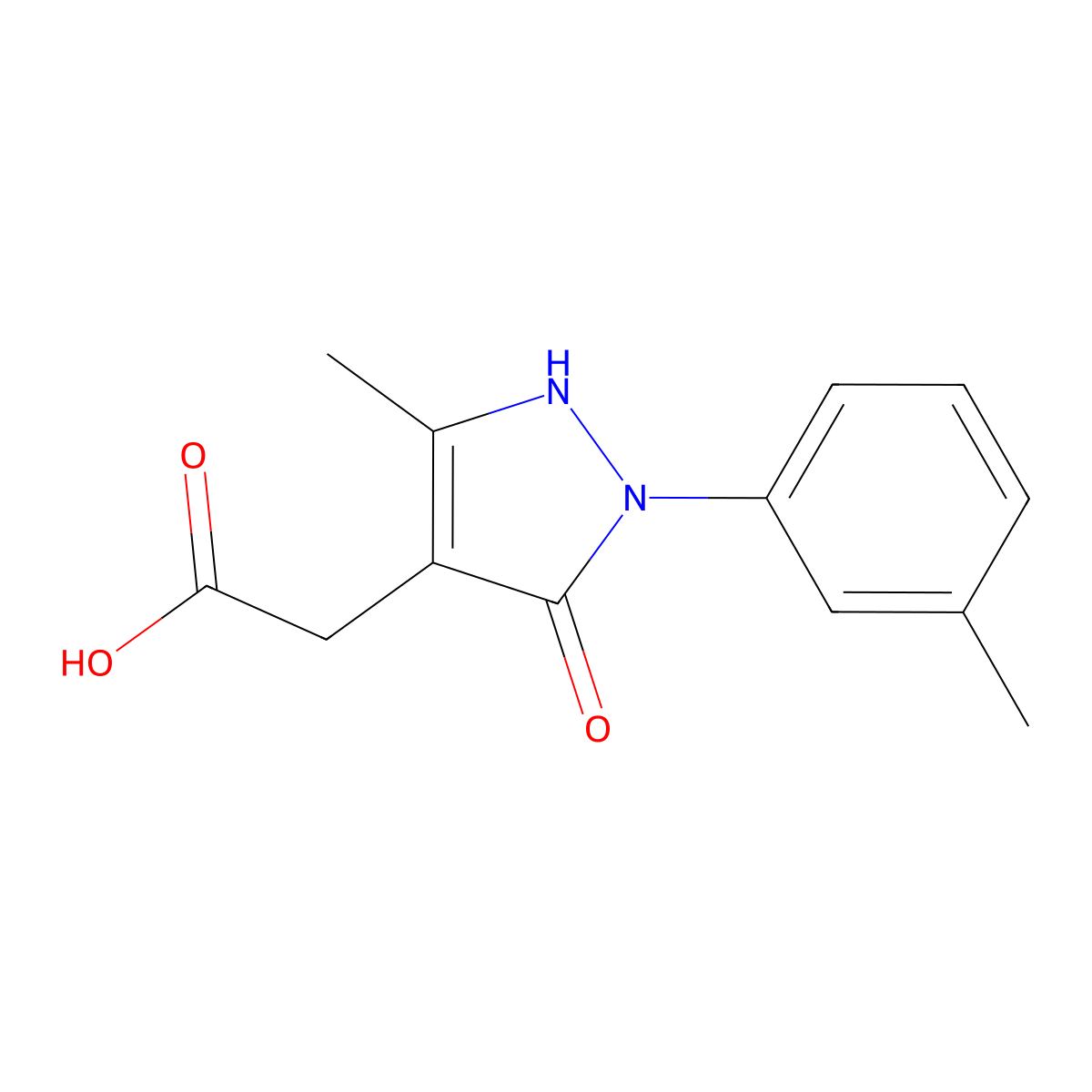 (5-Hydroxy-3-methyl-1-m-tolyl-1H-pyrazol-4-yl)-acetic acid molecular structure, CAS 1015844-54-8