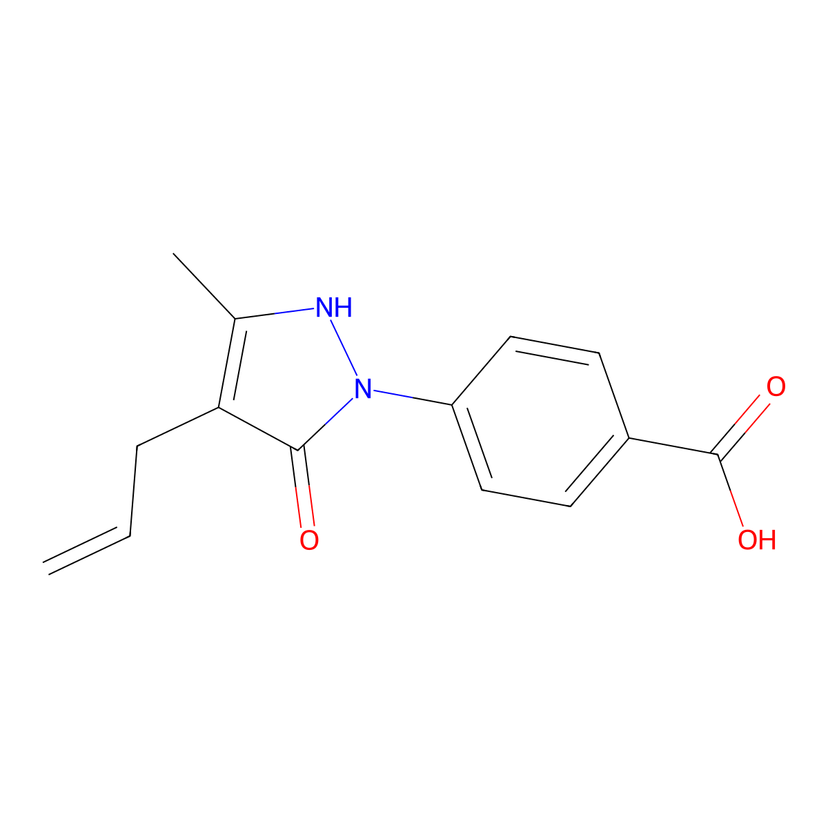 4-(4-Allyl-5-hydroxy-3-methyl-pyrazol-1-yl)-benzoic acid molecular structure, CAS 1015844-62-8