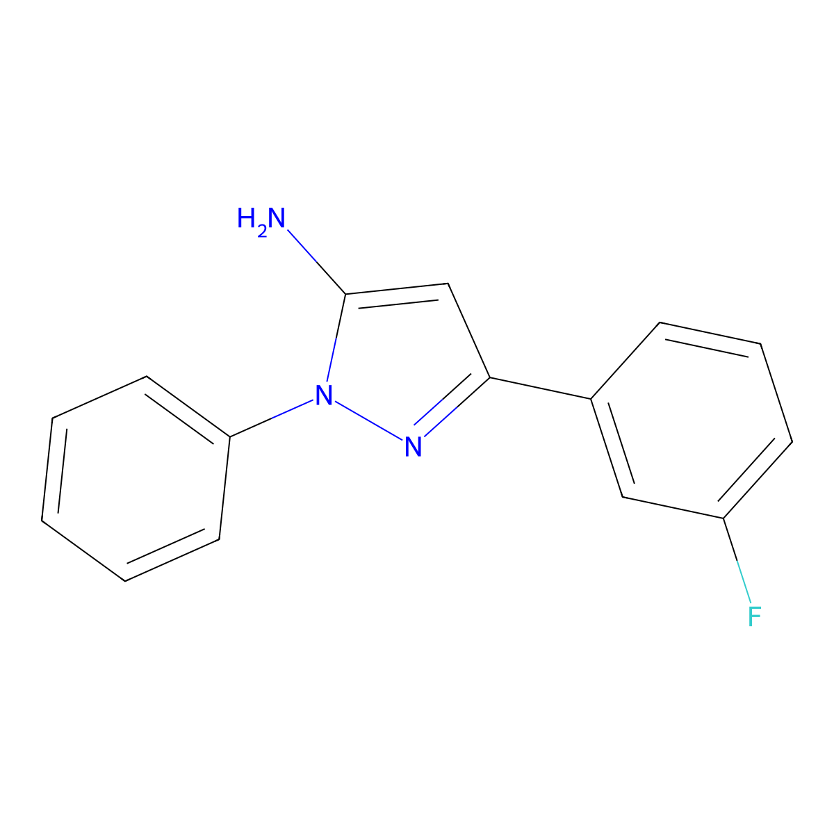 3-(3-Fluorophenyl)-1-phenyl-1H-pyrazol-5-amine molecular structure, CAS 1015844-72-0